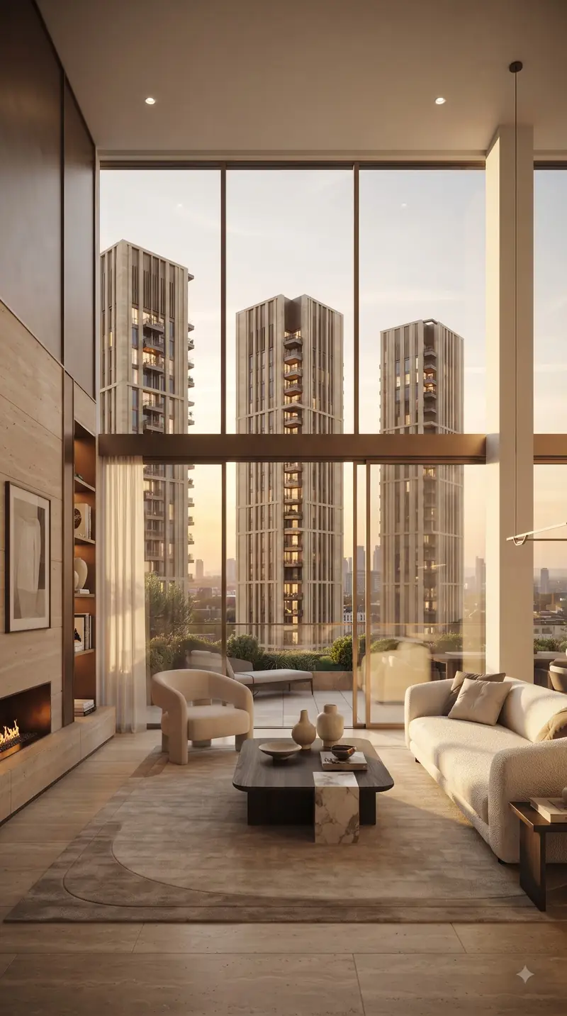 Living room inside a Nine Zero residence — Price & Payment